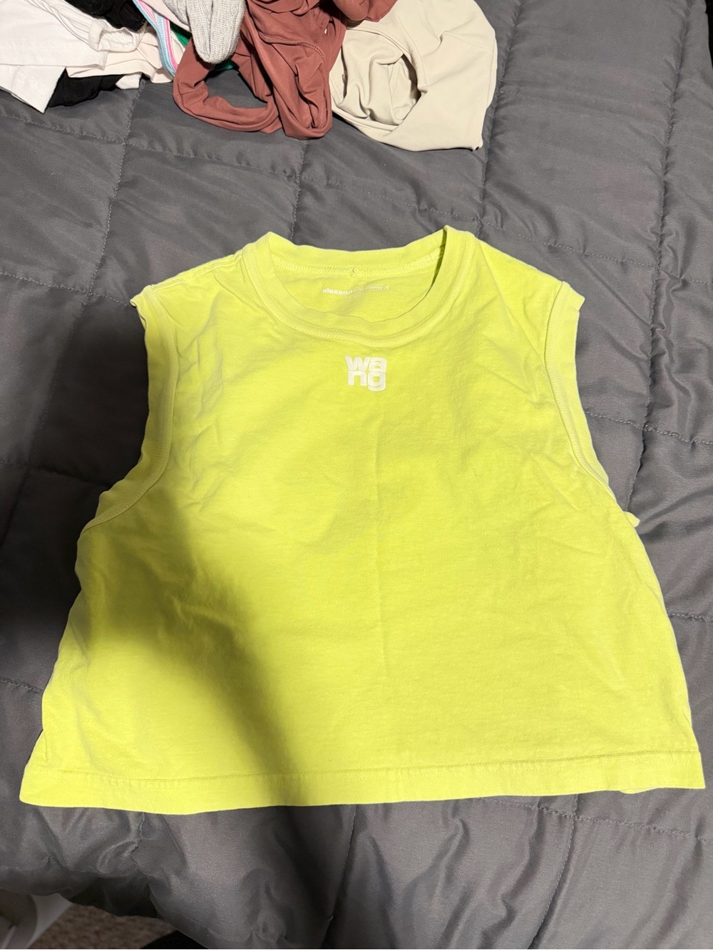 Alexander Wang Neon Yellow Cropped Tank Top
